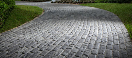 Road made with pavers