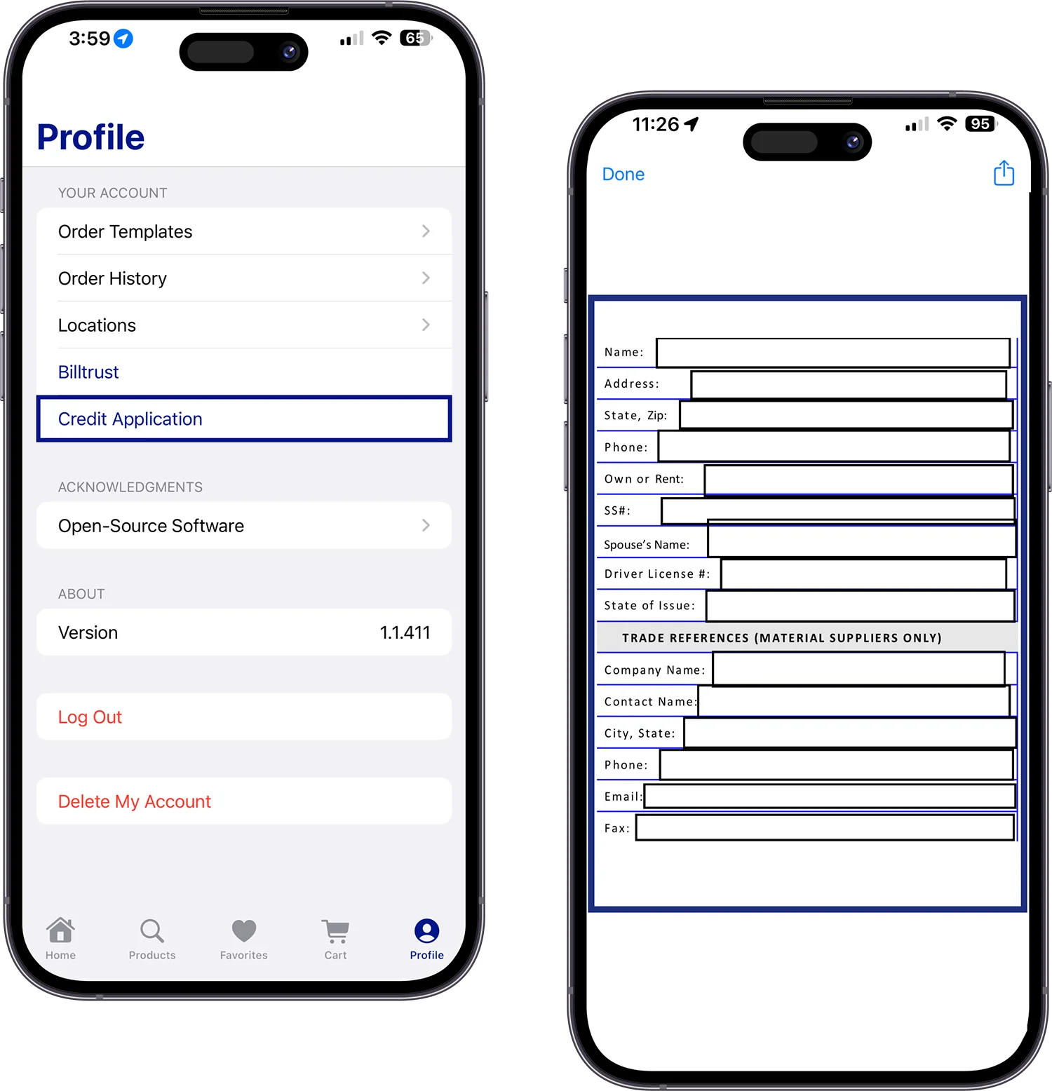 Apply for Credit - Gulfeagle App